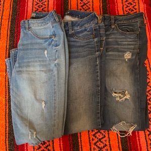 3 slightly worn jeans 2 American eagle